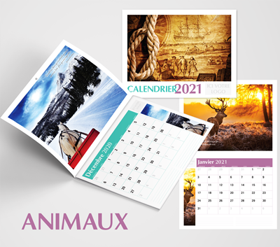 Calendrier 2021, Animaux